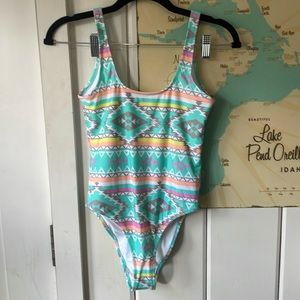 Chubbies One Piece Swim Suit - Teal Aztec